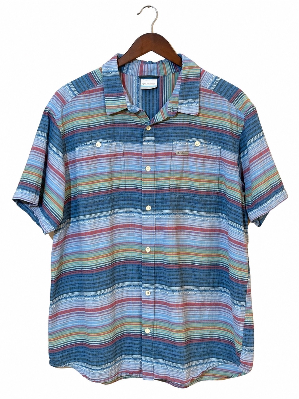 Columbia Men’s XL Hemp Cotton Textured Stripe Shirt